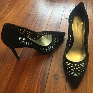 BCBG Harrah Suede cut out pump